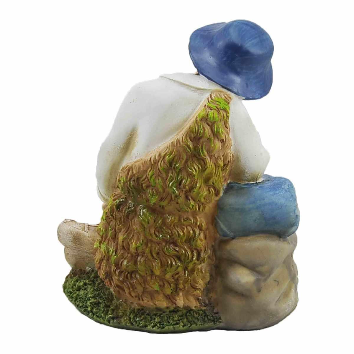 Statua presepe 30 cm pastore seduto bisaccia