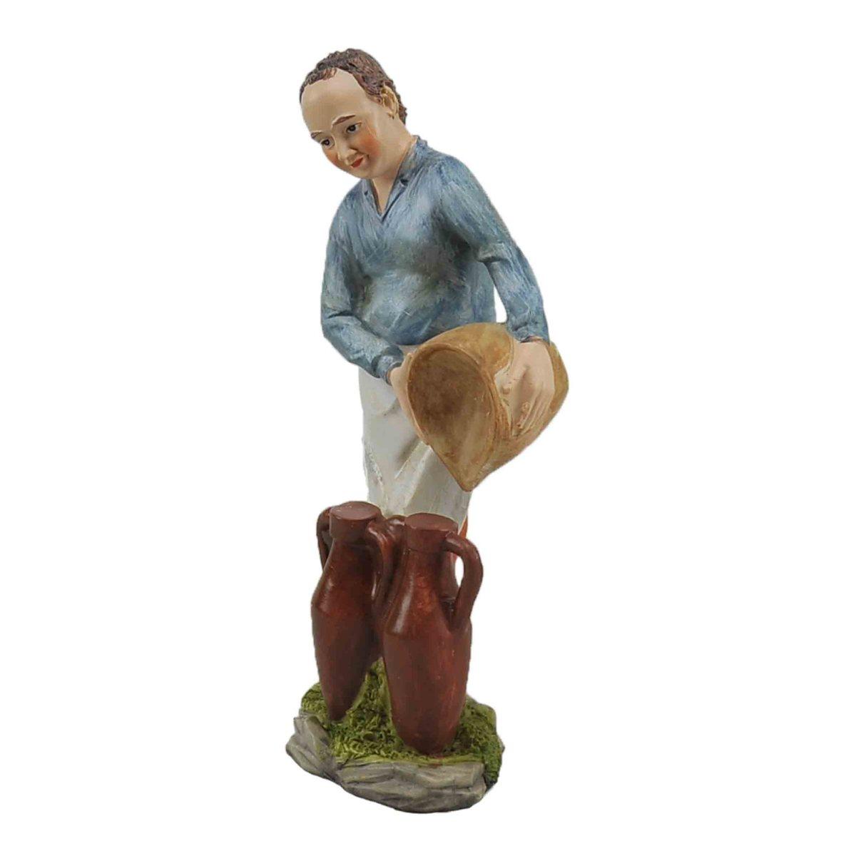 Statua presepe 30 cm vinaio anfore boccale