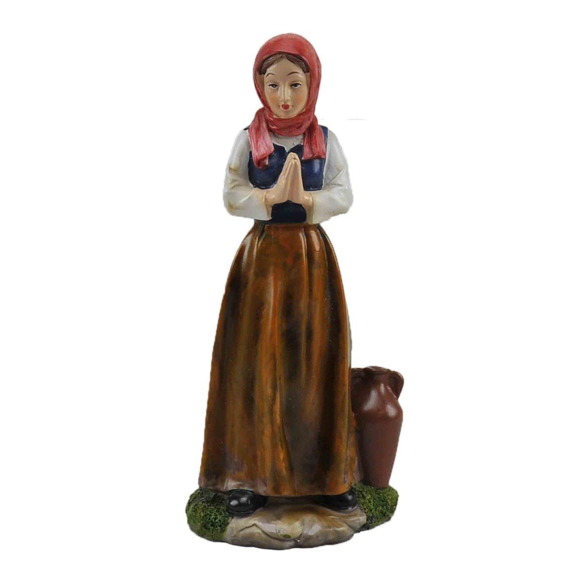 Statua presepe 30 cm donna anfora mani giunte