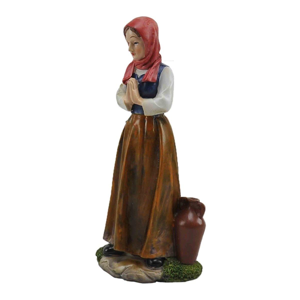 Statua presepe 30 cm donna anfora mani giunte