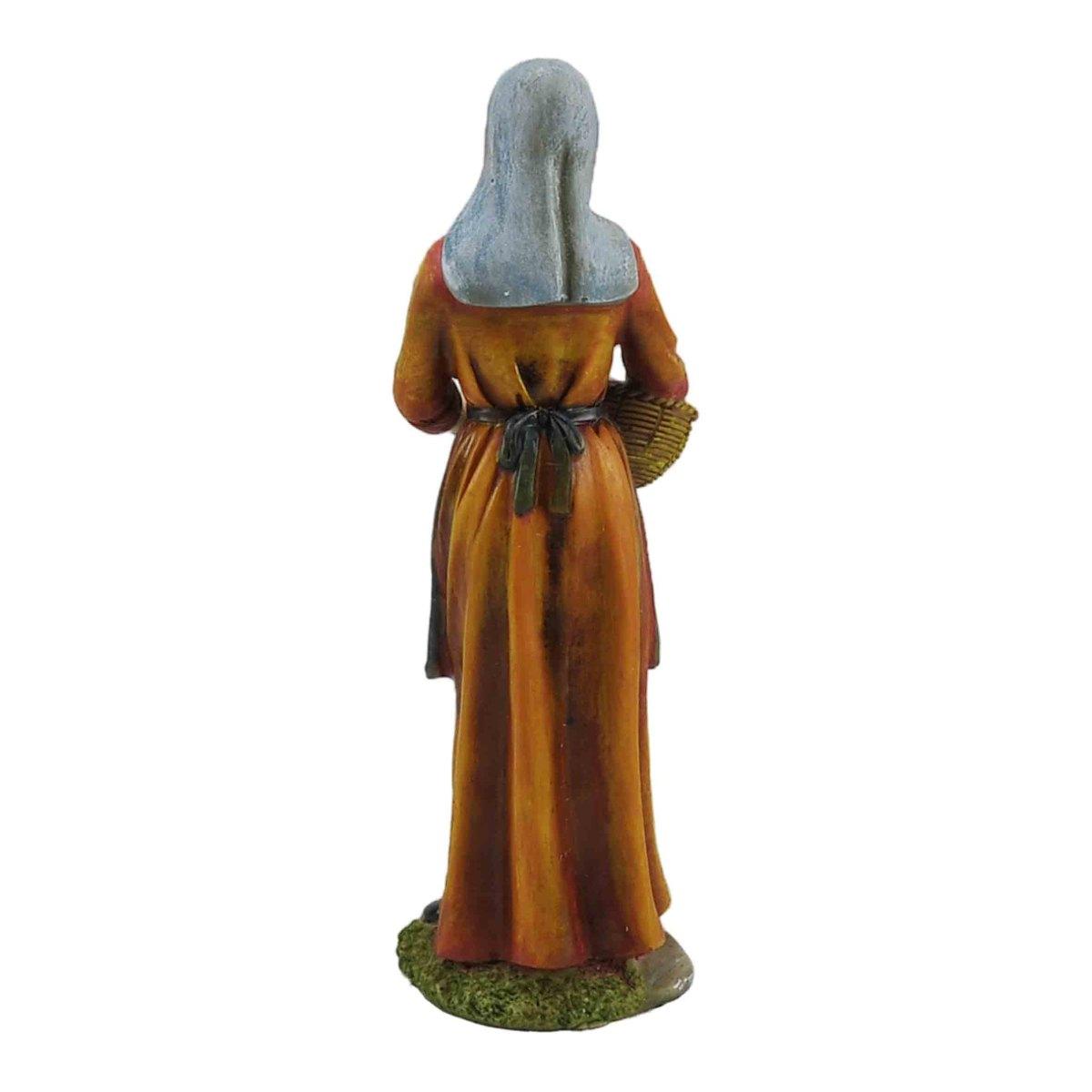 Statua presepe 30 cm donna cesta