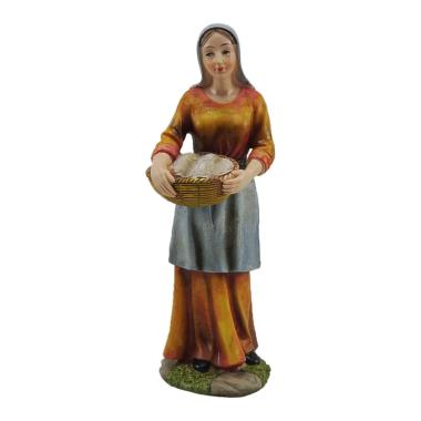 Statua presepe 30 cm donna cesta