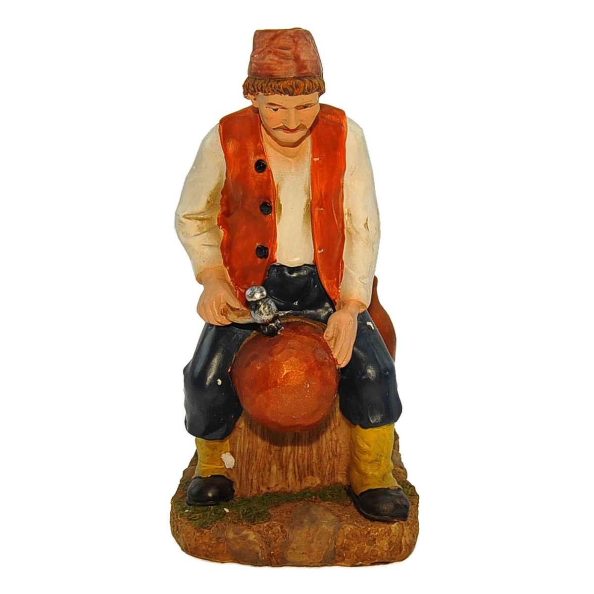 Statua presepe 20 cm vassaio pentola rame incudine