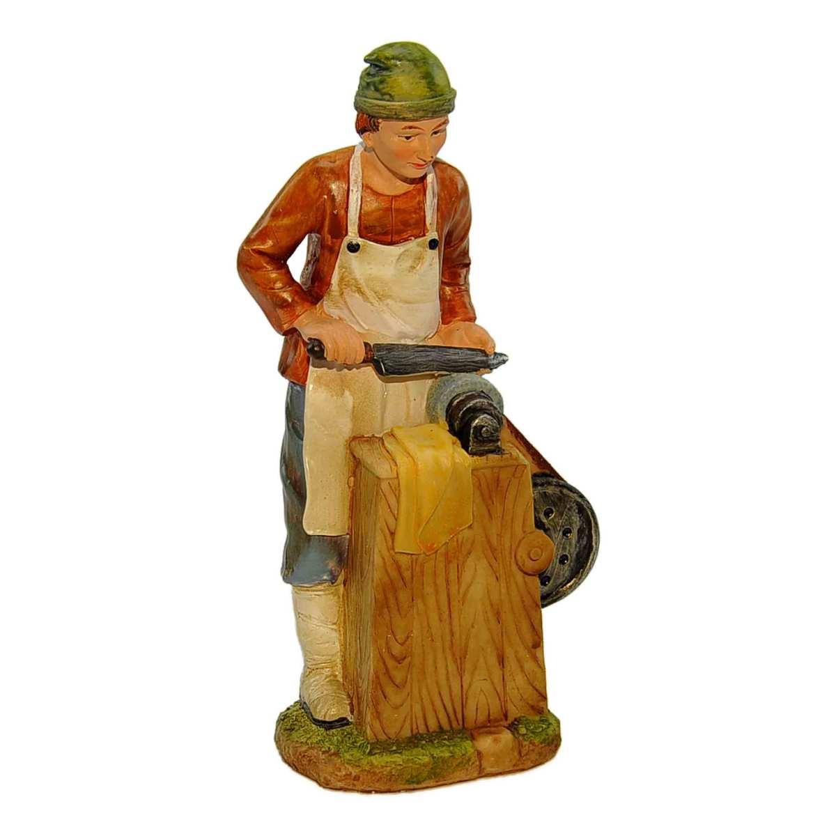 Statua presepe 20 cm arrotino banco