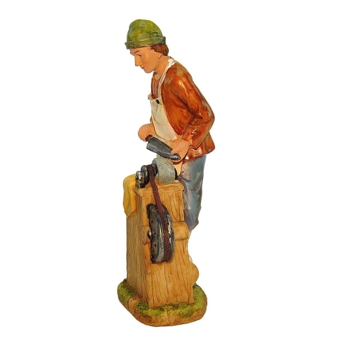 Statua presepe 20 cm arrotino banco