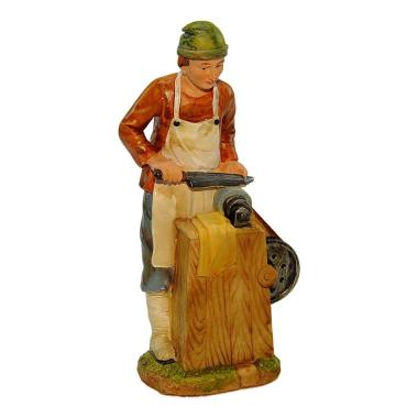 Statua presepe 20 cm arrotino banco