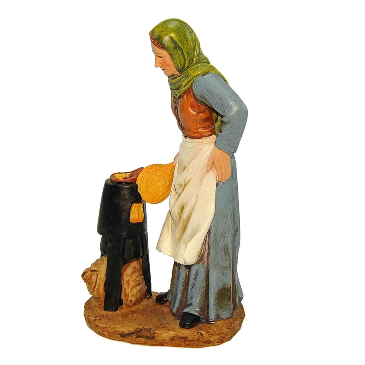 Statua presepe 20 cm vecchia caldarroste