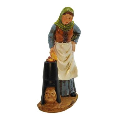 Statua presepe 20 cm vecchia caldarroste