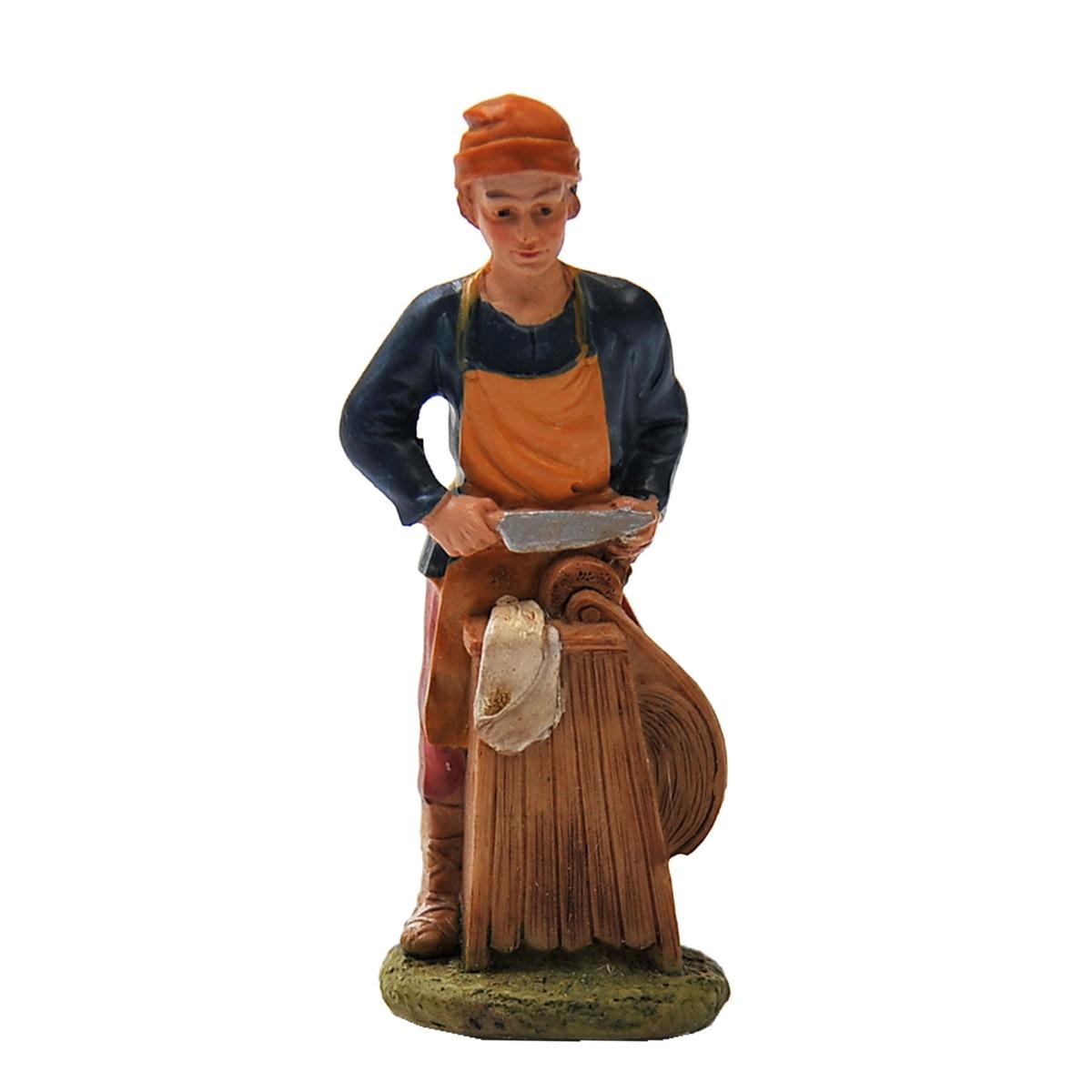 Statua presepe 10 cm arrotino banco