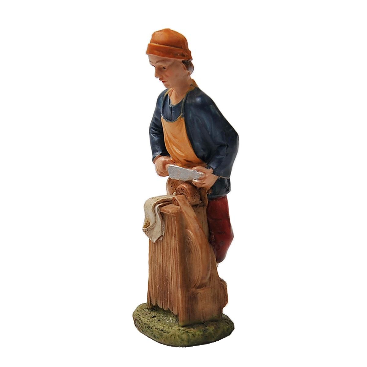 Statua presepe 10 cm arrotino banco