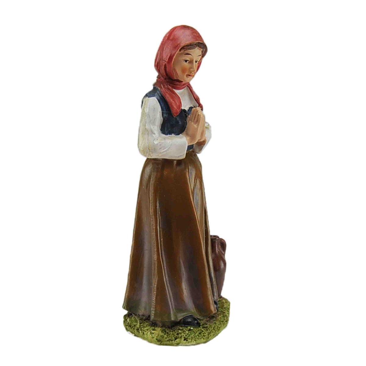 Statua presepe 15 cm donna anfora mani giunte