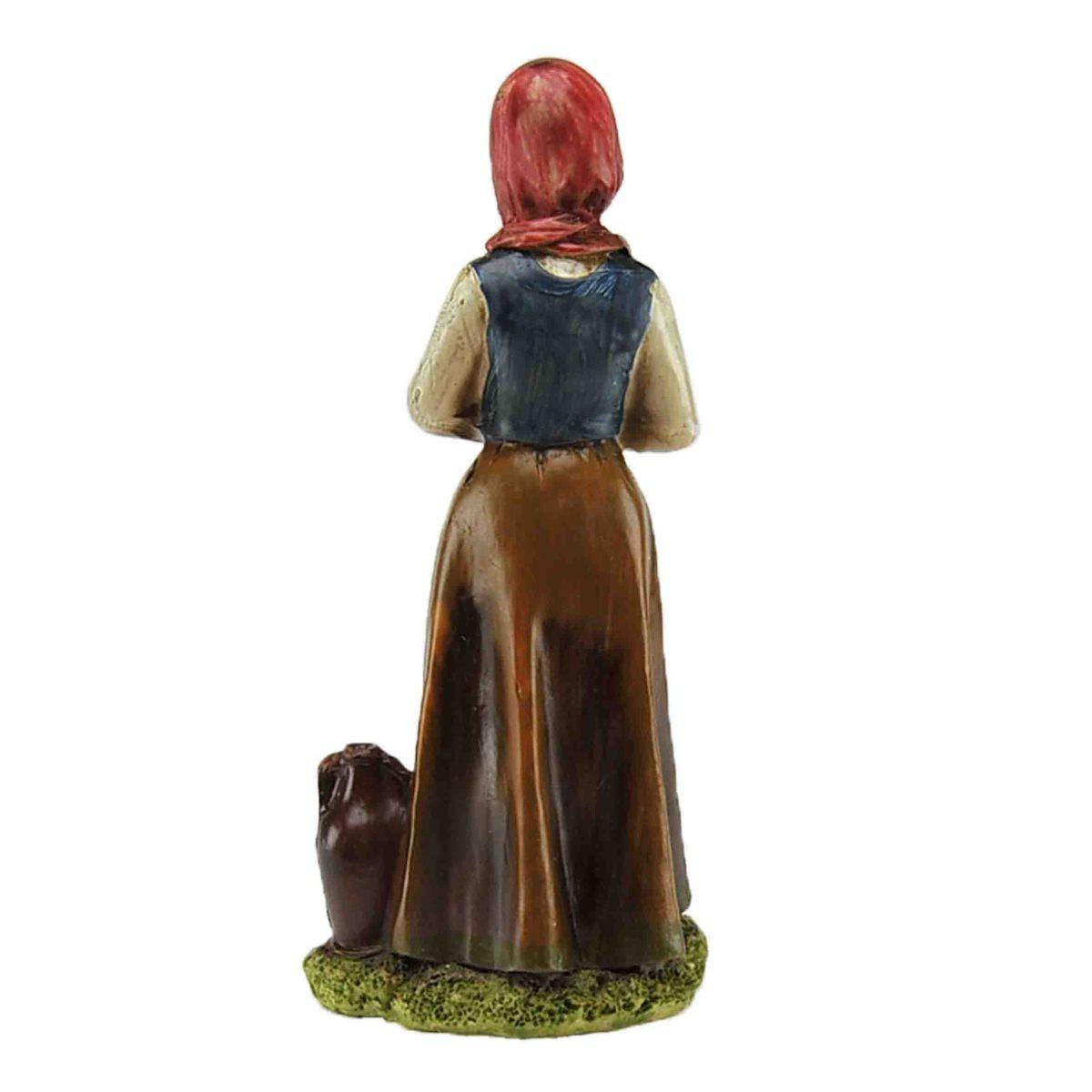 Statua presepe 15 cm donna anfora mani giunte