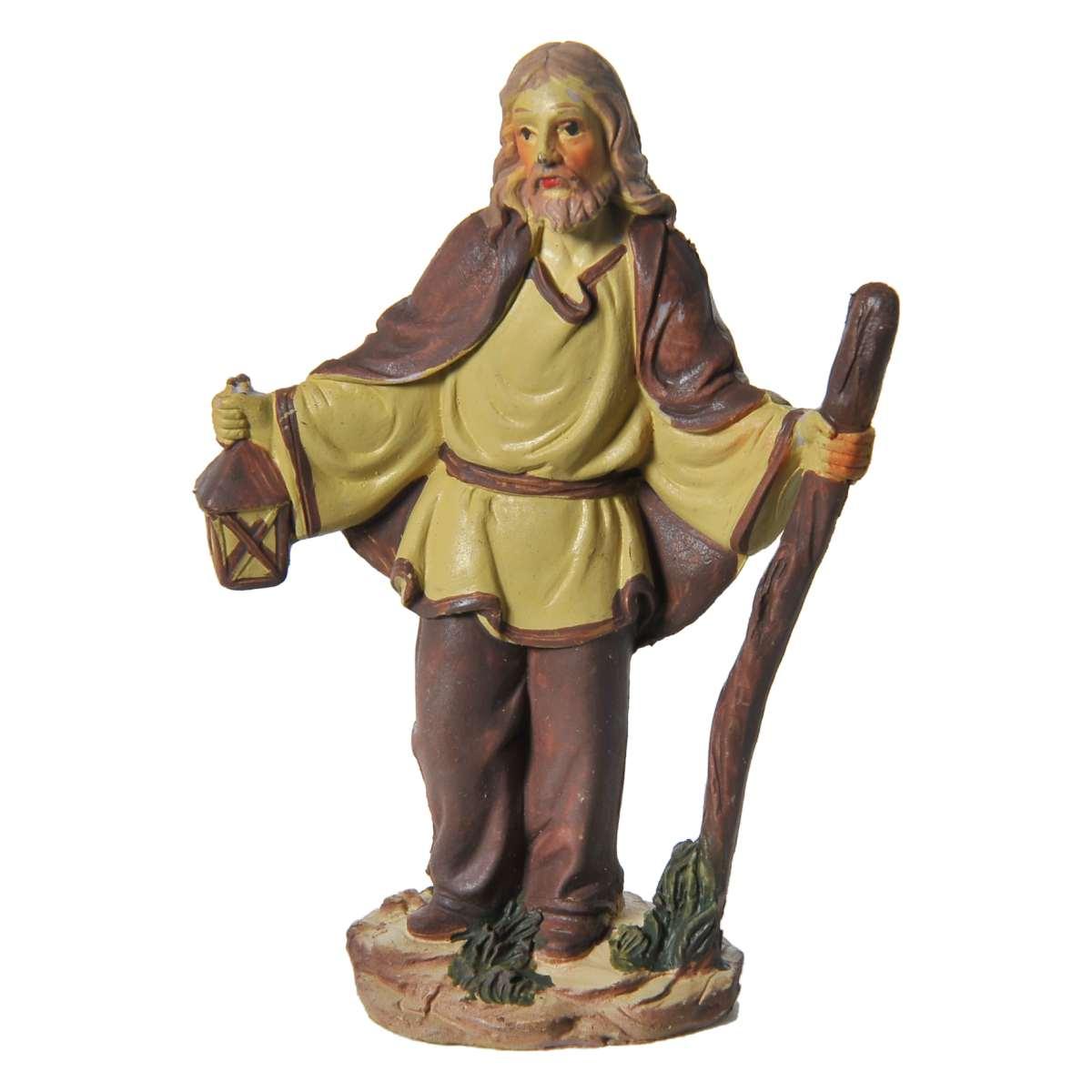 Statua presepe 10 cm pastore lanterna