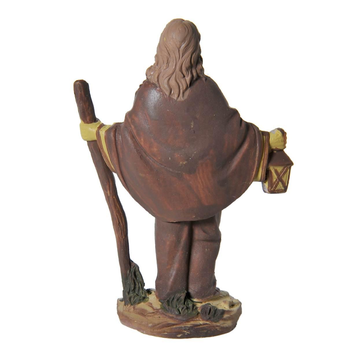 Statua presepe 10 cm pastore lanterna