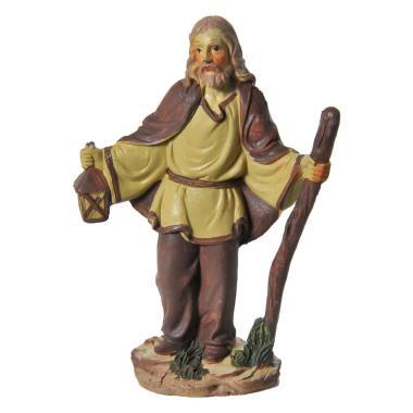 Statua presepe 10 cm pastore lanterna