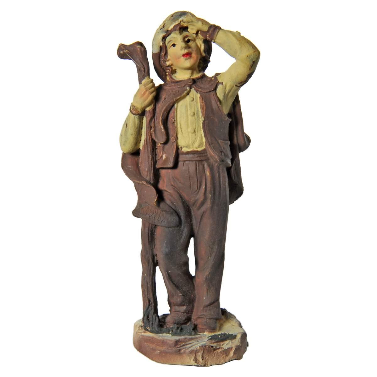 Statua presepe 10 cm pastore bastone