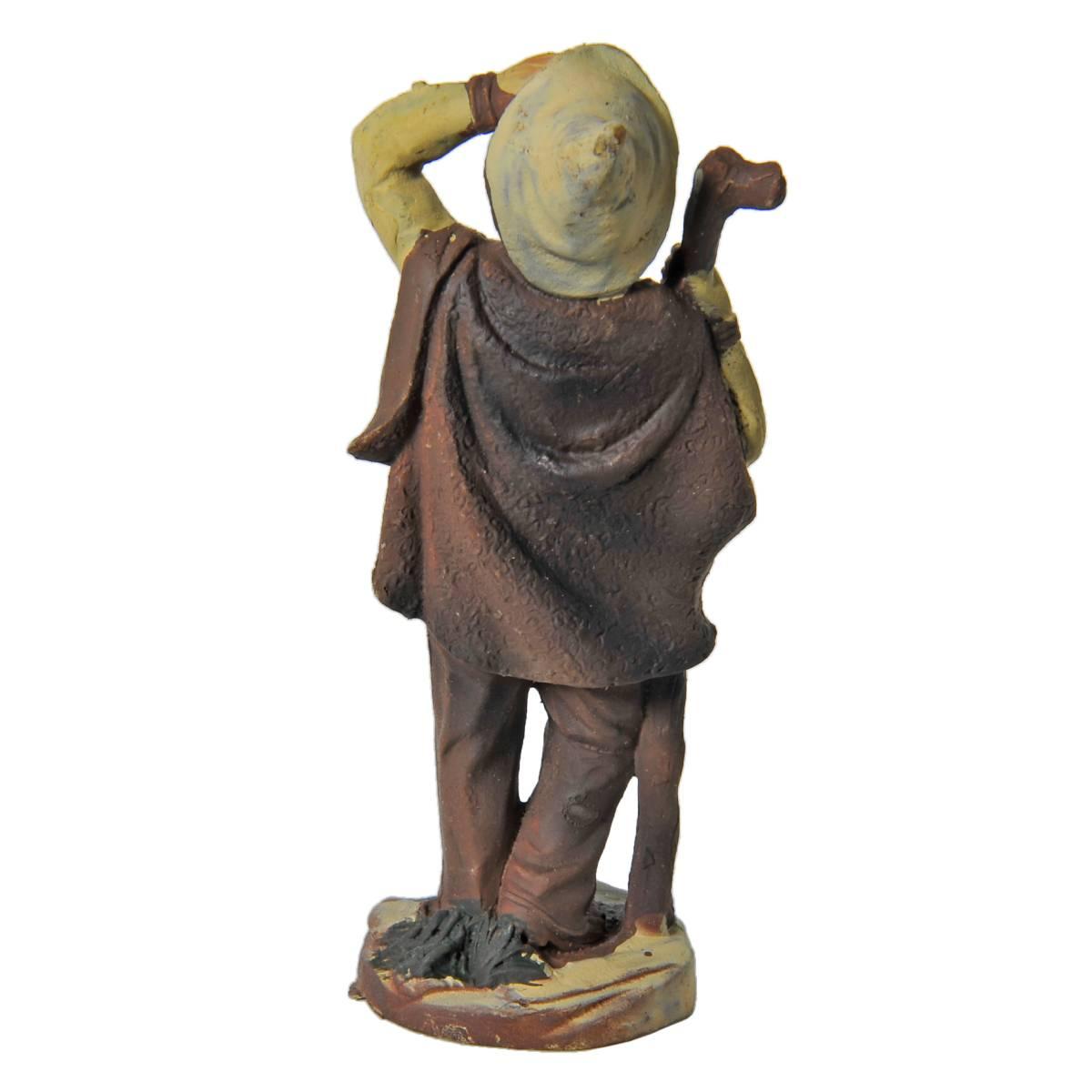 Statua presepe 10 cm pastore bastone