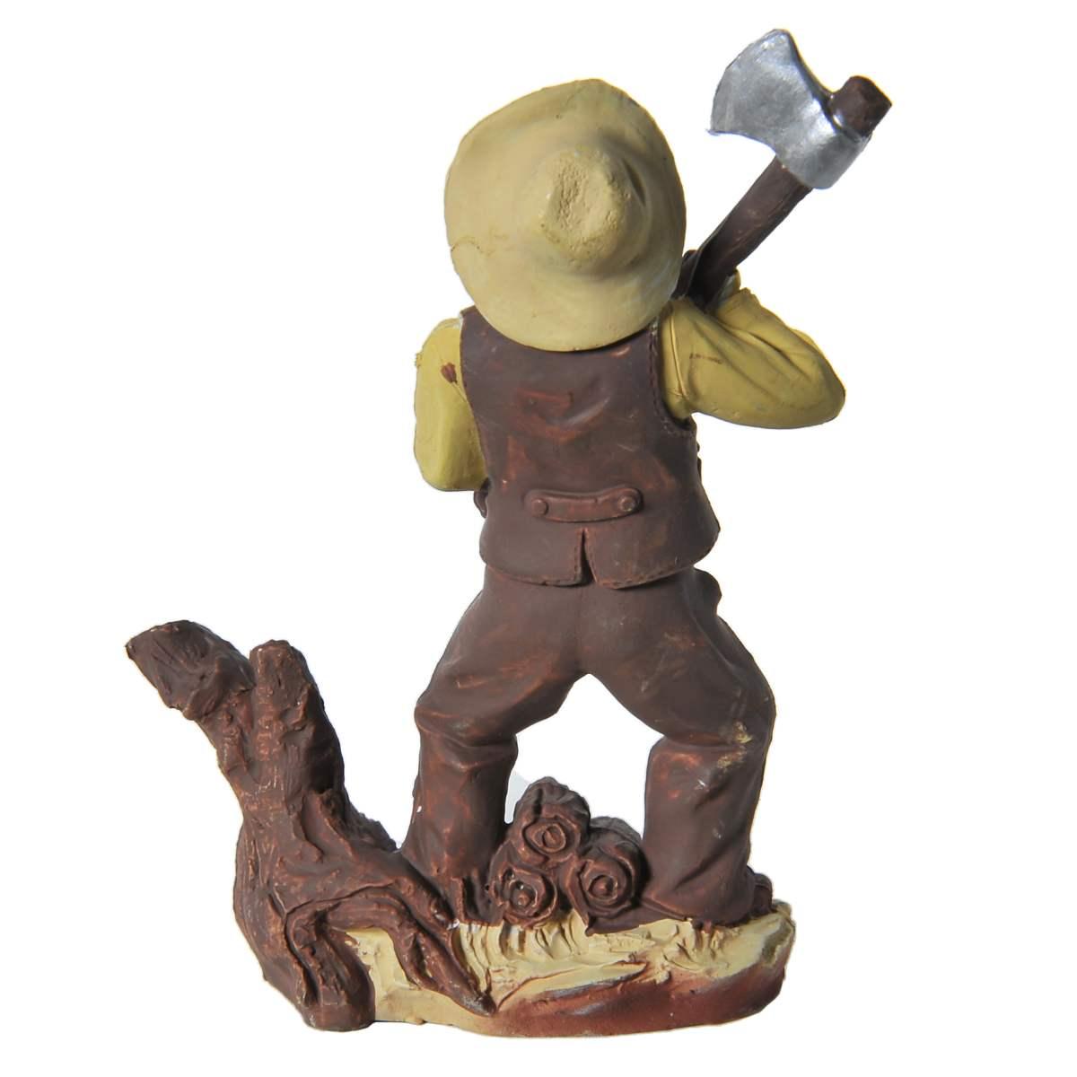 Statua presepe 10 cm pastore taglia legna accetta