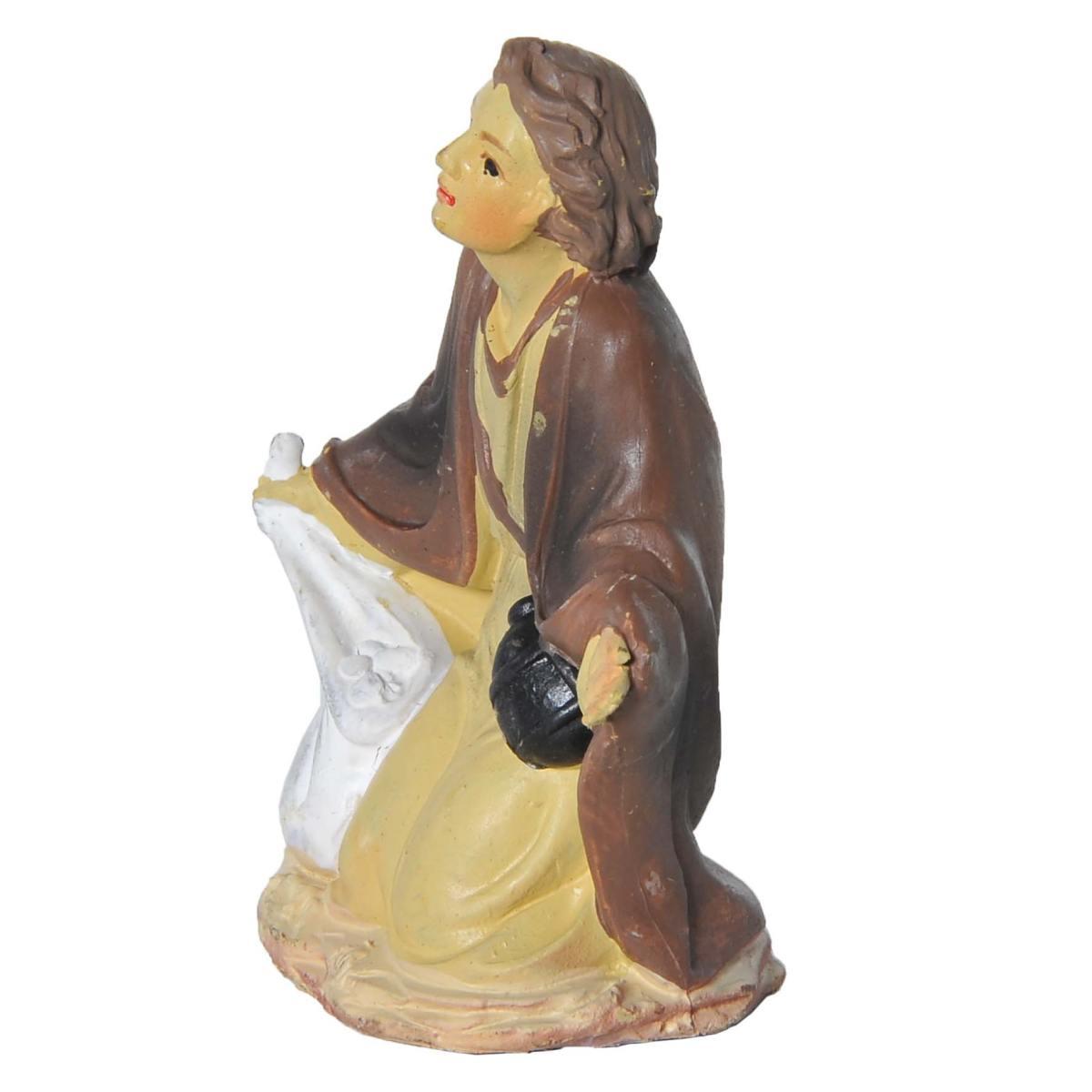 Statua presepe 10 cm pastore seduto