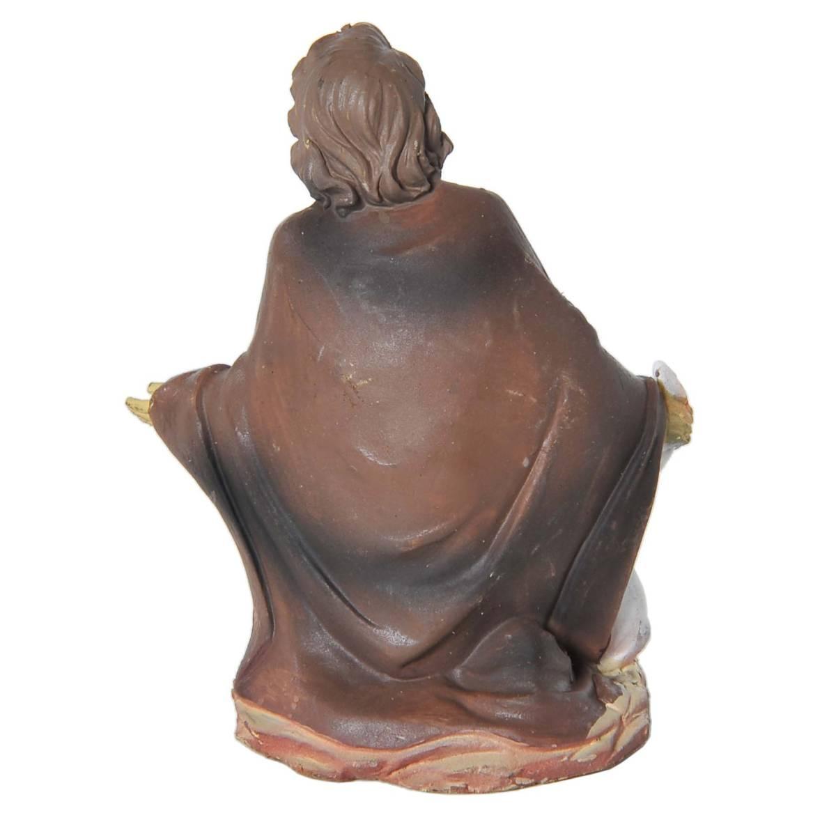 Statua presepe 10 cm pastore seduto