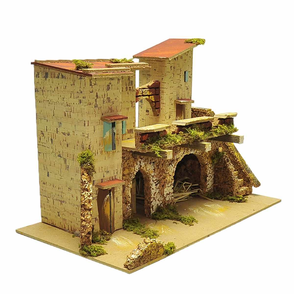 Diorama presepe stalla scalinata
