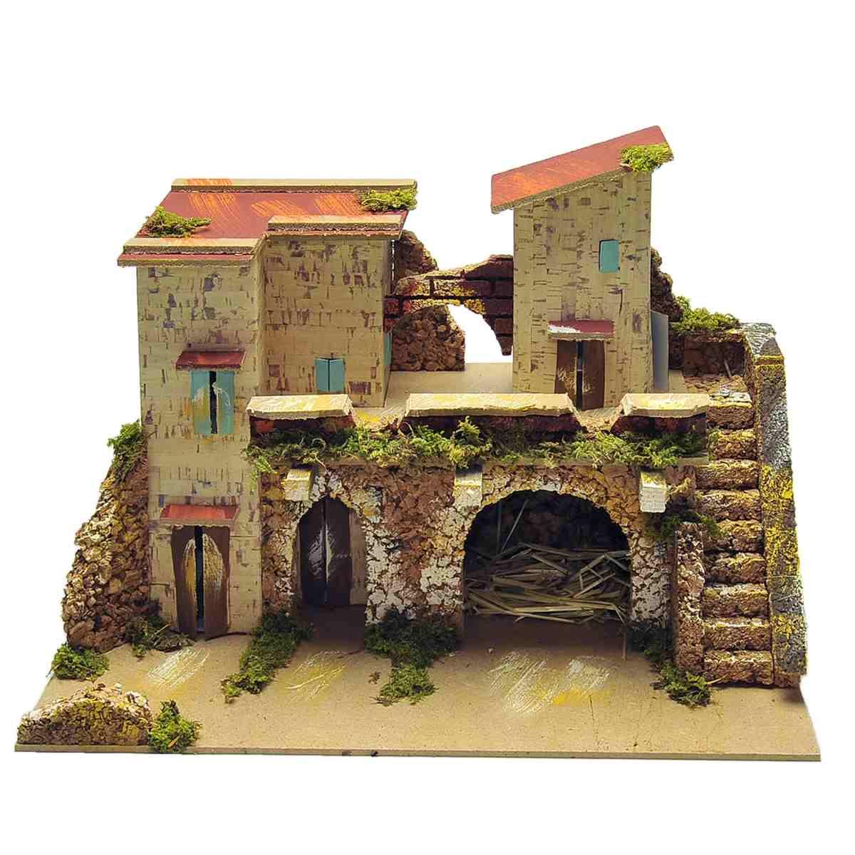 Diorama presepe stalla scalinata