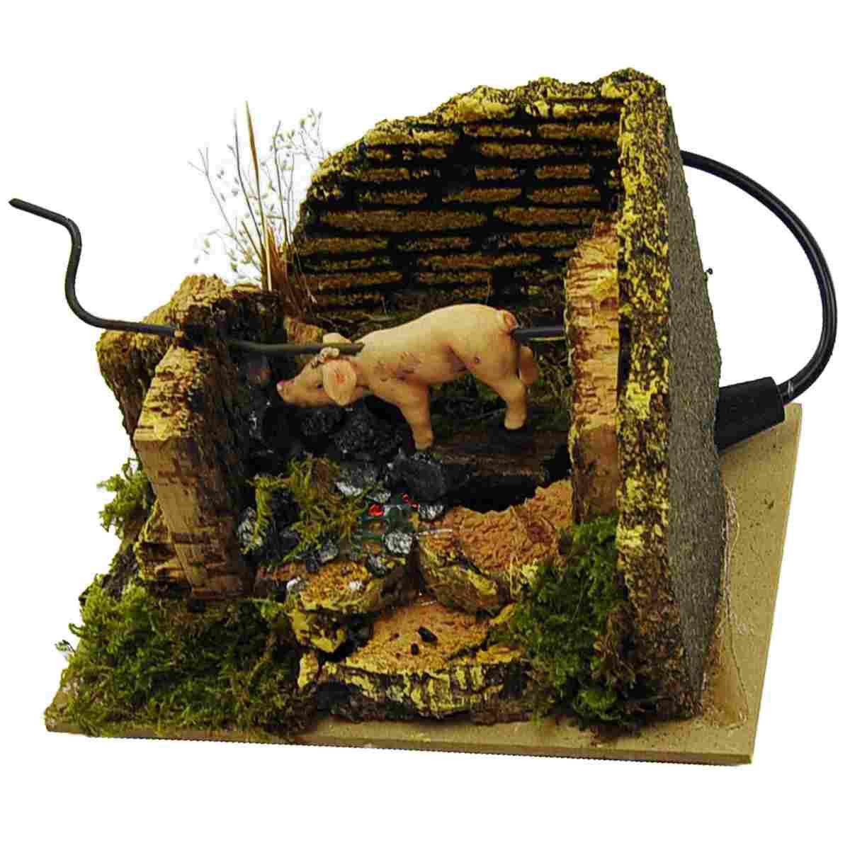 Fuoco presepe elettrico effetto fiamma maialino