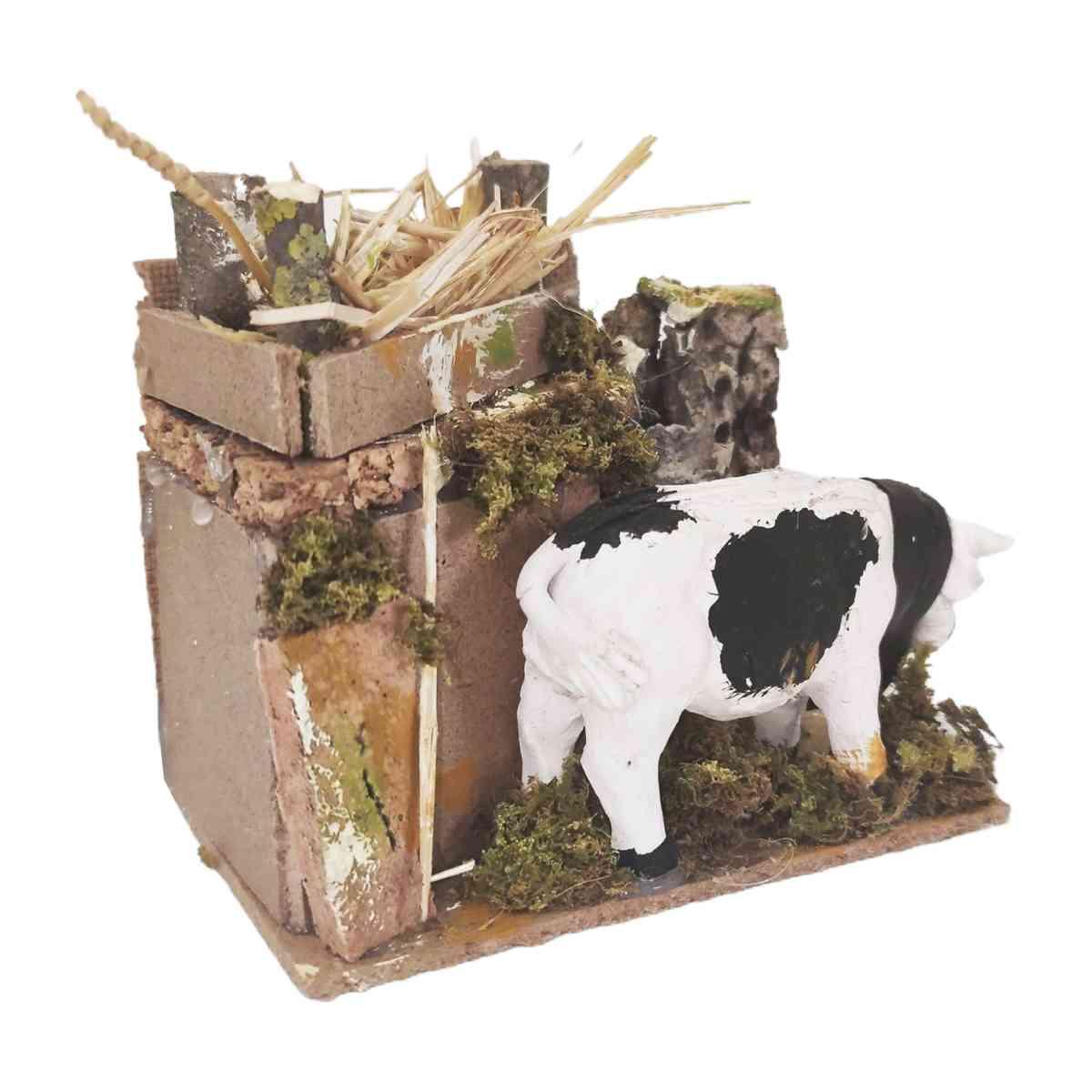 Statua presepe movimento mucca