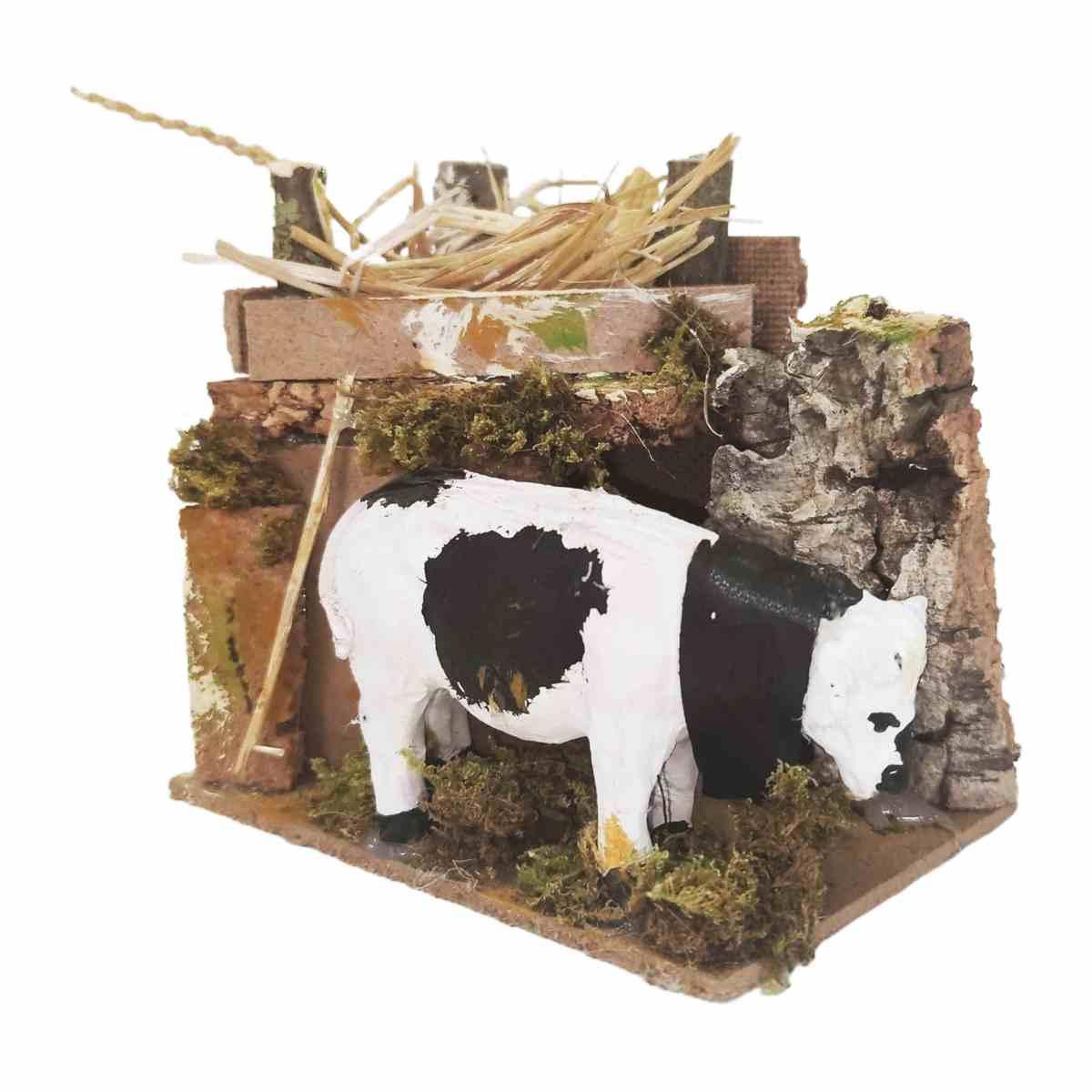 Statua presepe movimento mucca