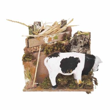 Statua presepe movimento mucca