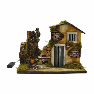Casetta presepe fuoco elettrico batterie
