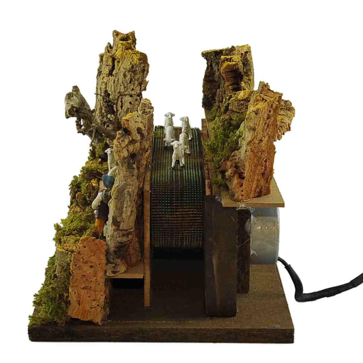 Statue presepe gregge in movimento pastore