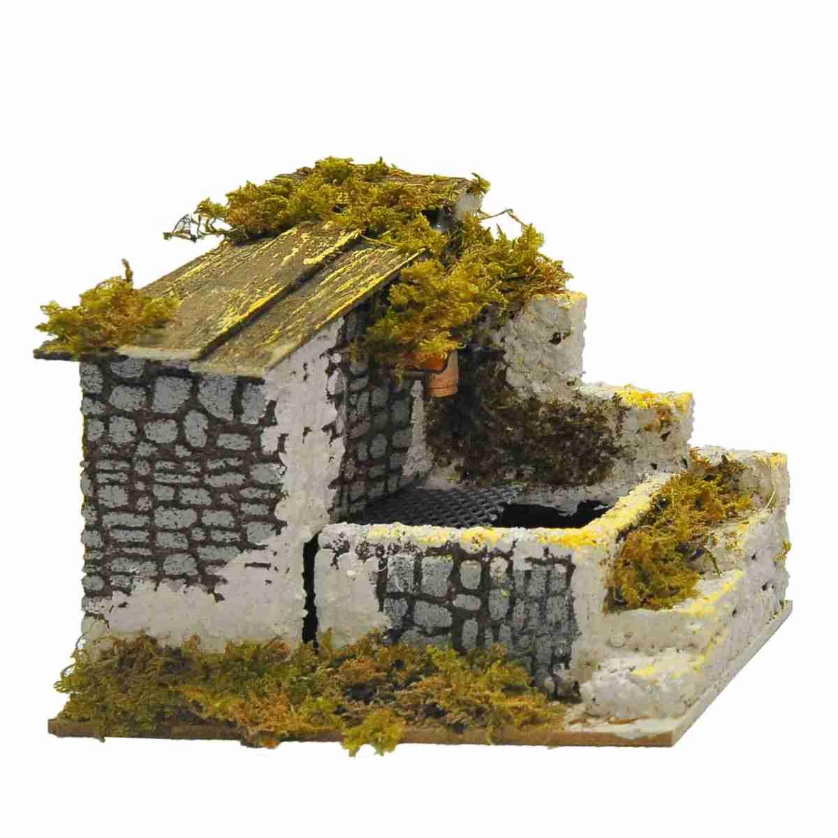 Fontana presepe elettrica angolare tetto