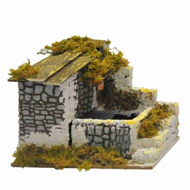 Fontana presepe elettrica angolare tetto