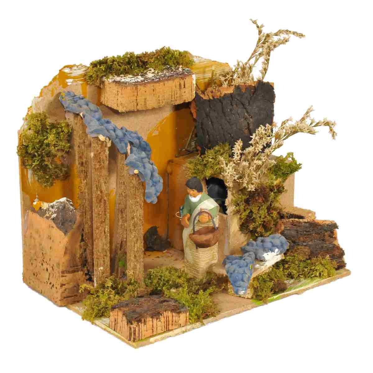 Statua presepe 7 cm movimento raccoglitore di uva