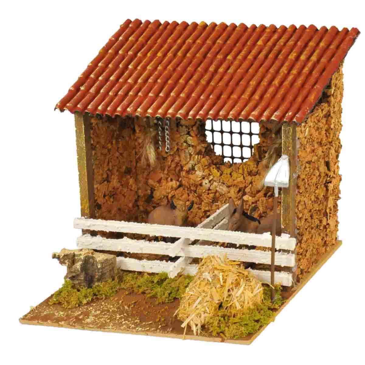 Statua presepe asino bue stalla