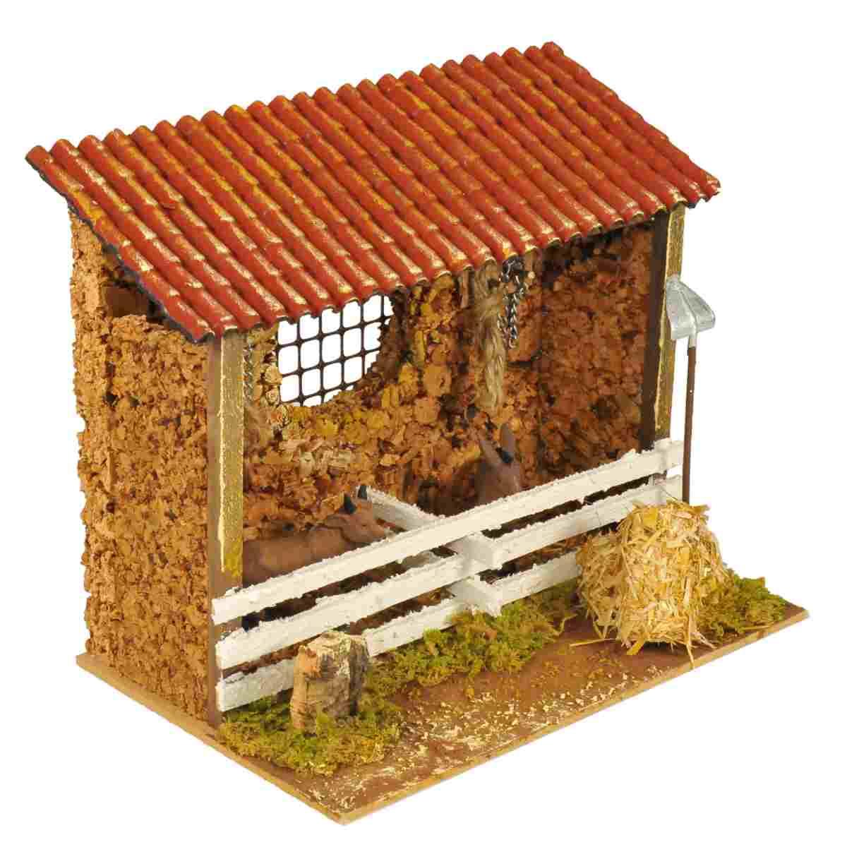 Statua presepe asino bue stalla