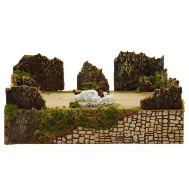 Statue presepe gregge movimento rotativo