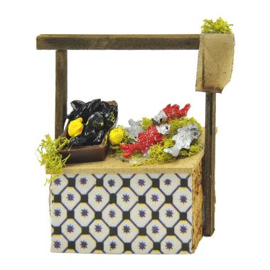 Bancarella presepe cassette pesce