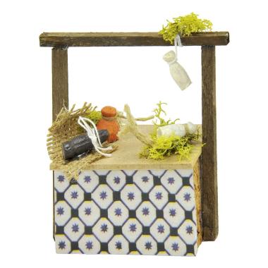 Bancarella presepe alimenti formaggi