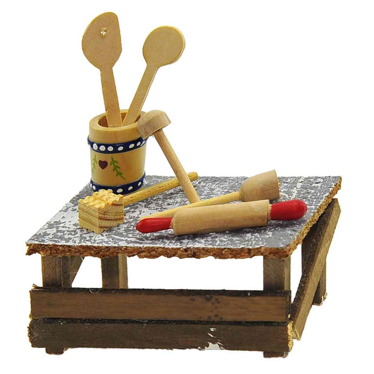 Bancarella presepe attrezzi da cucina