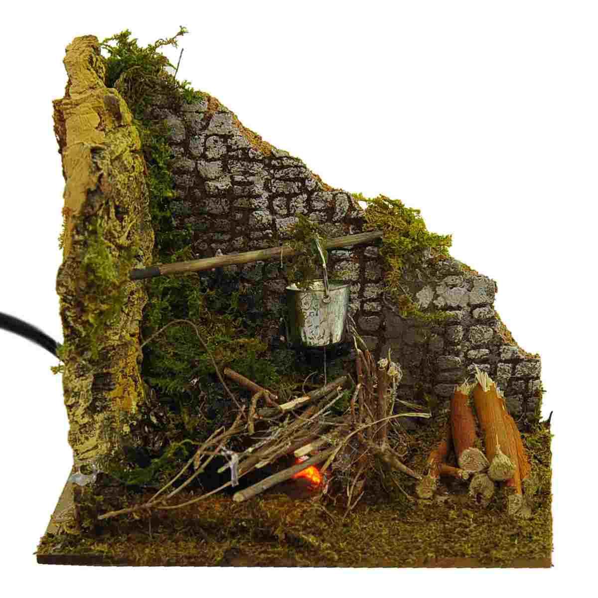Fuoco presepe elettrico effetto fiamma secchiello