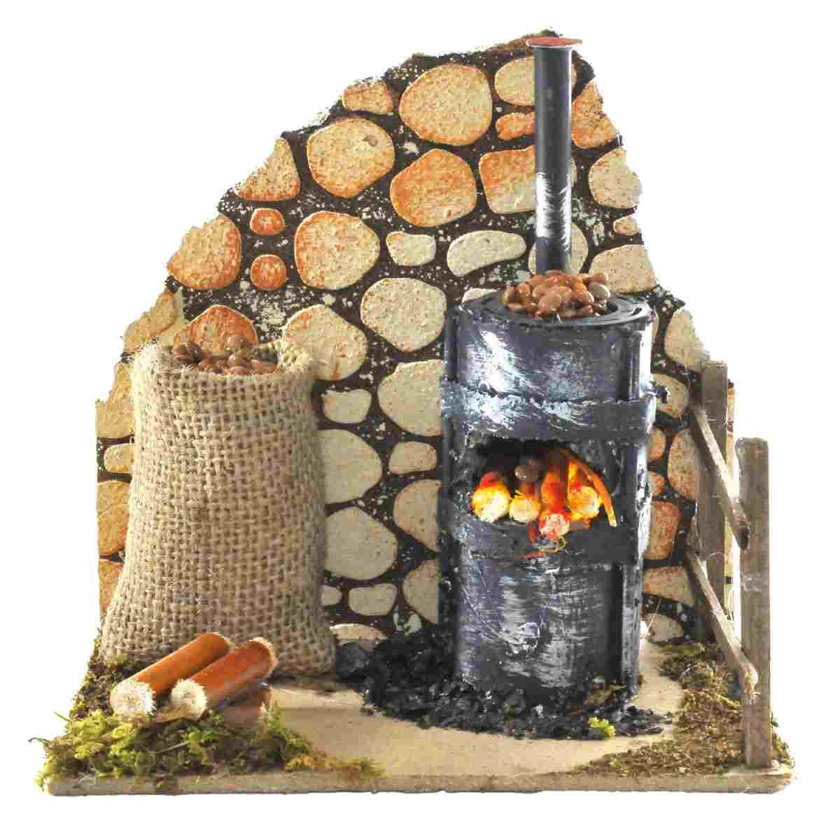 Fuoco presepe elettrico castagnaro 2 led tremolanti