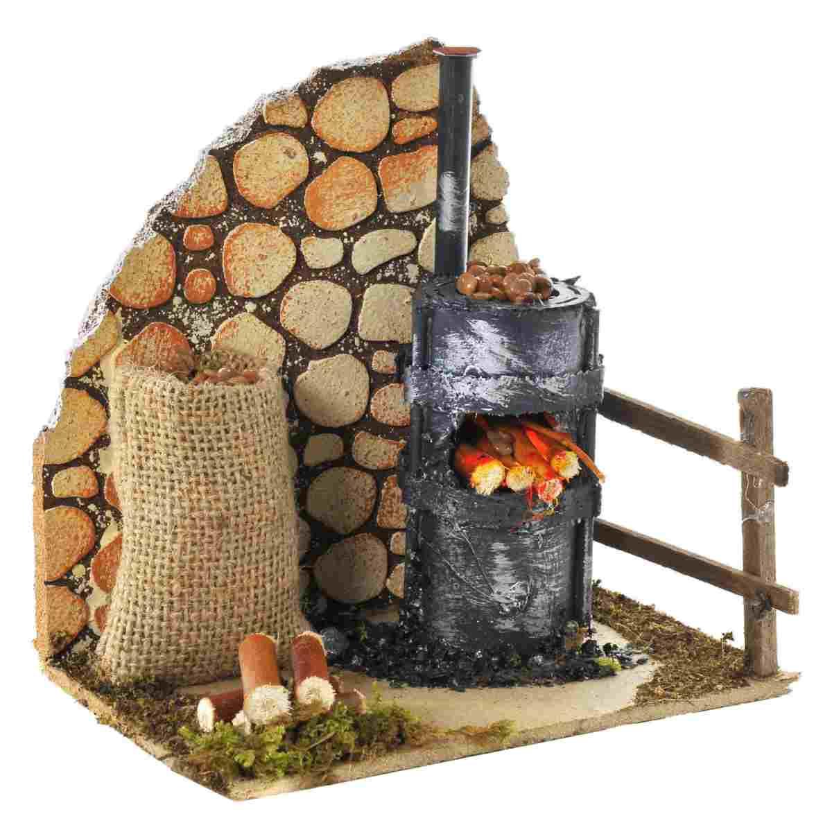 Fuoco presepe elettrico castagnaro 2 led tremolanti