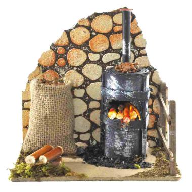 Fuoco presepe elettrico castagnaro 2 led tremolanti