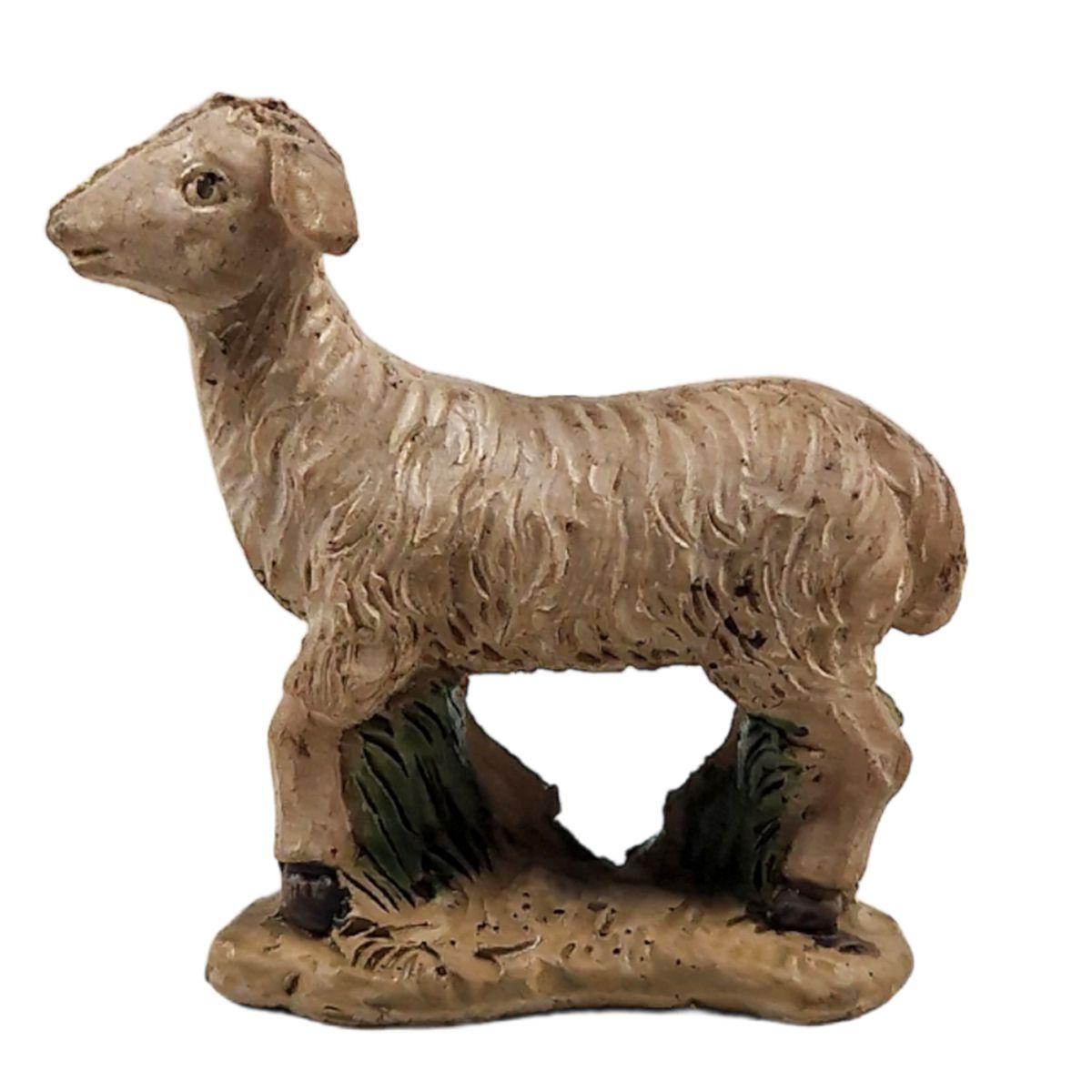 Statua presepe 5 cm pecora bianca