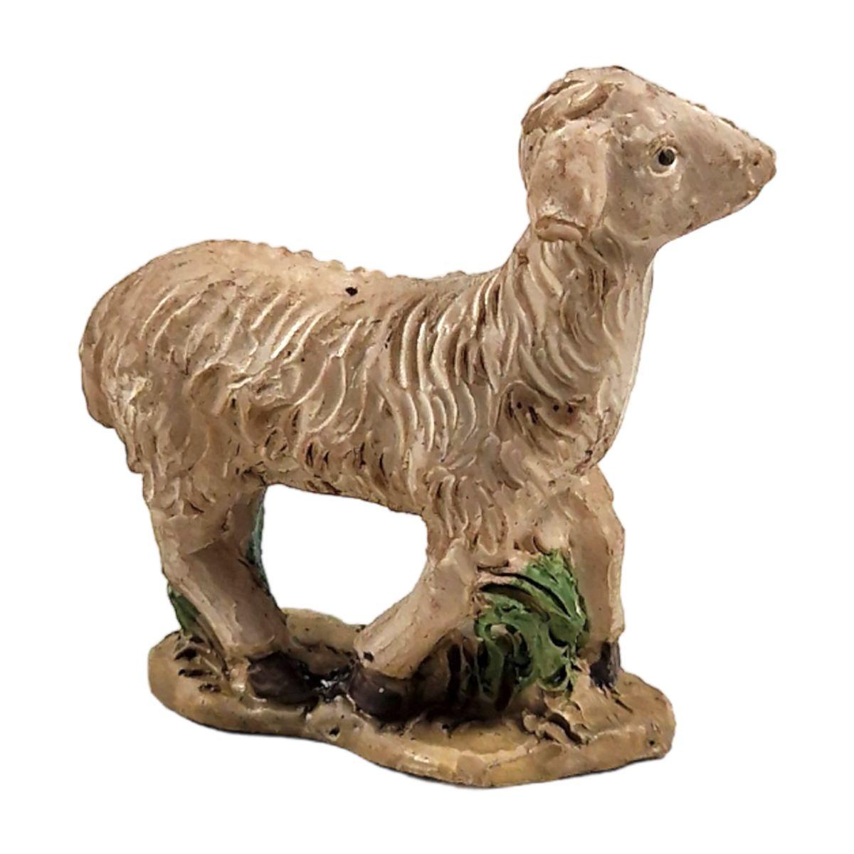 Statua presepe 5 cm pecora bianca