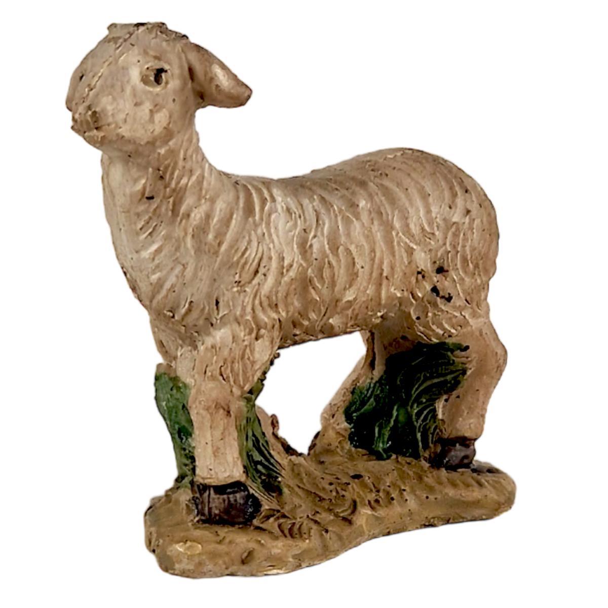 Statua presepe 5 cm pecora bianca
