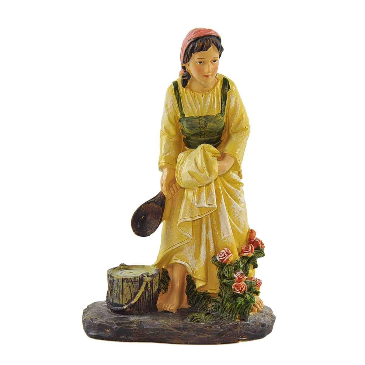 Statua presepe 20 cm fiorai carretto
