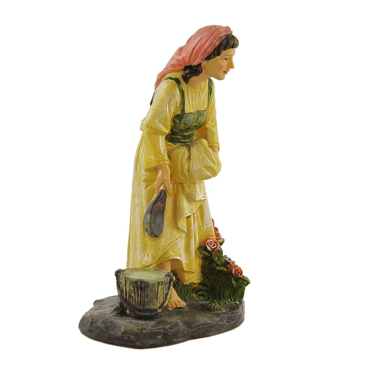 Statua presepe 20 cm fiorai carretto